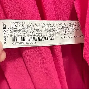 Zara Dresses Zara Pink Pleated Ruffle Vneck Flowy Maxi Dress